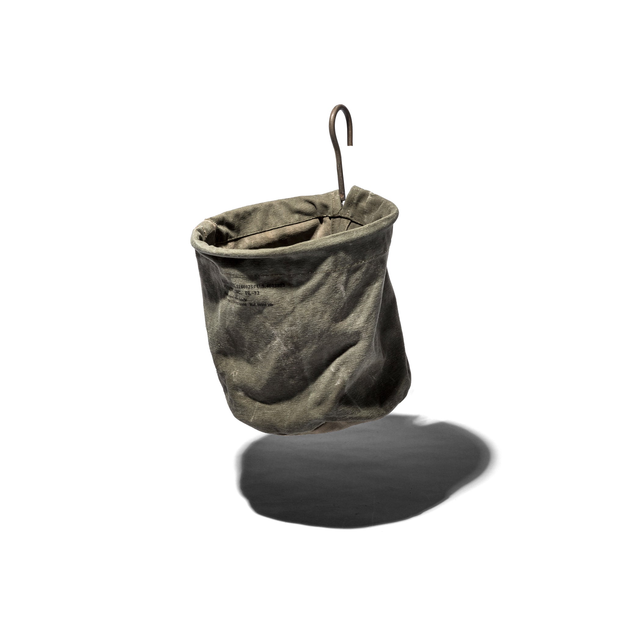 PUEBCO VINTAGE TENT FABRIC HOOK BASKET / Small