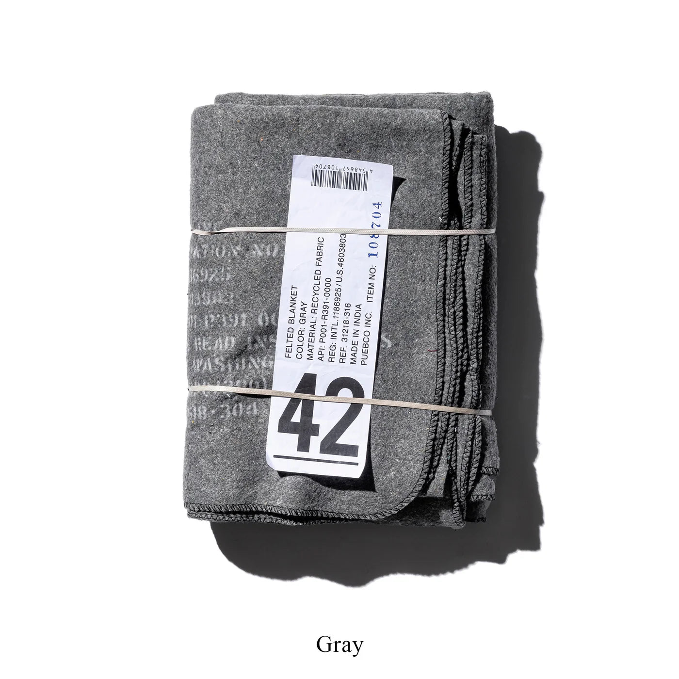 PUEBCO FELTED BLANKET - GRAY