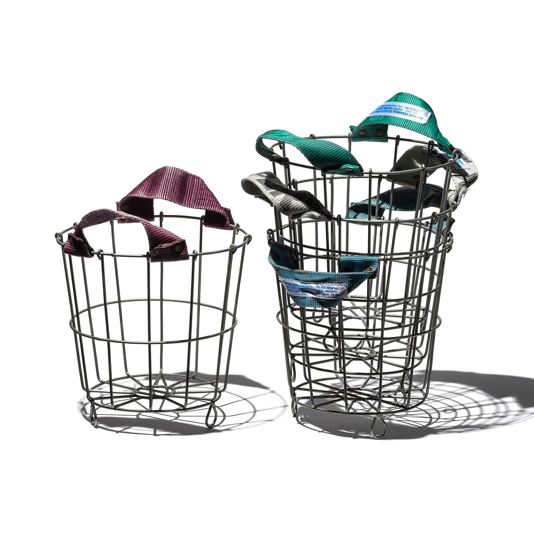 PUEBCO BELT HANDLE ROUND BASKET