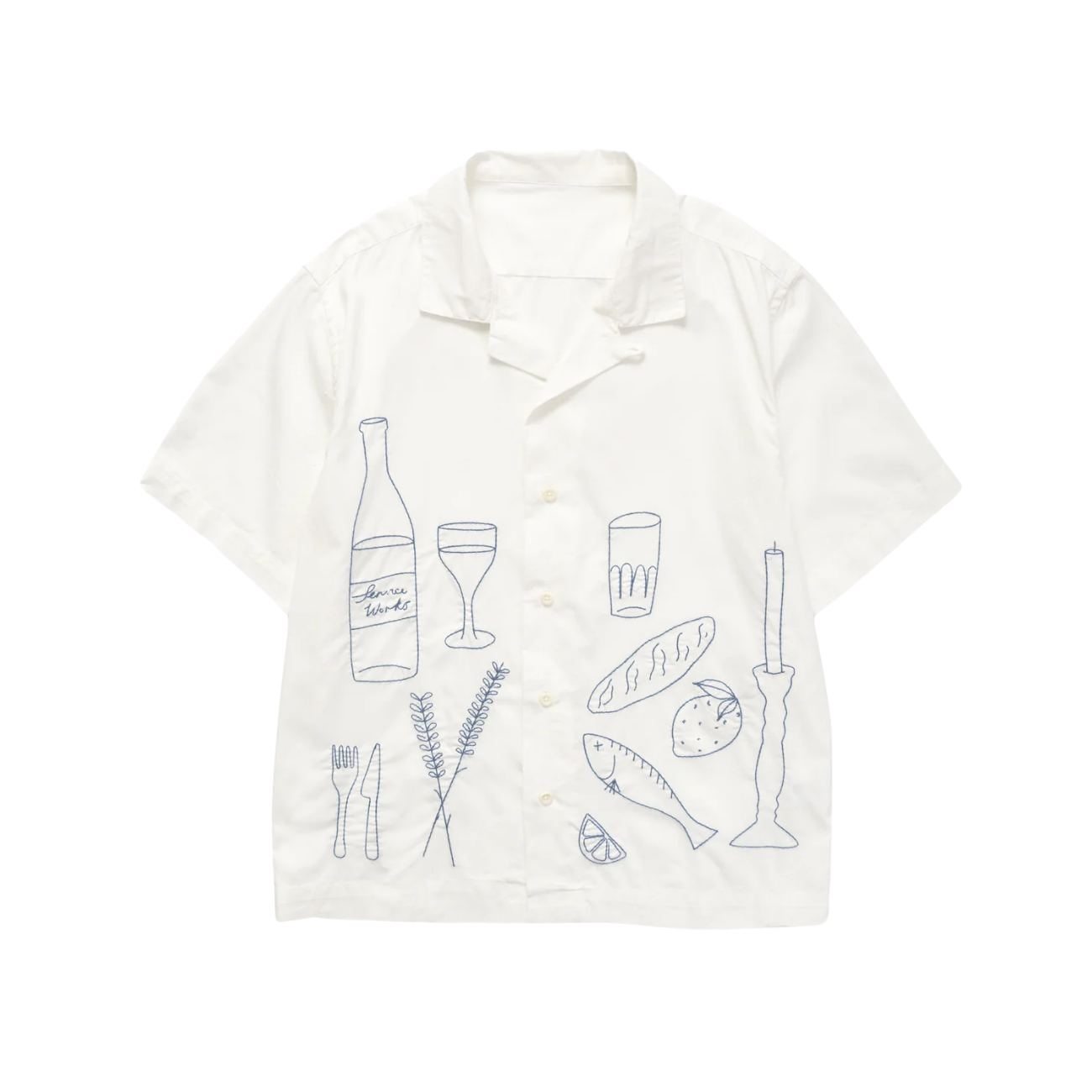 SERVICE WORKS LIGHT TWILL PICNIC SHIRT - OFF WHITE