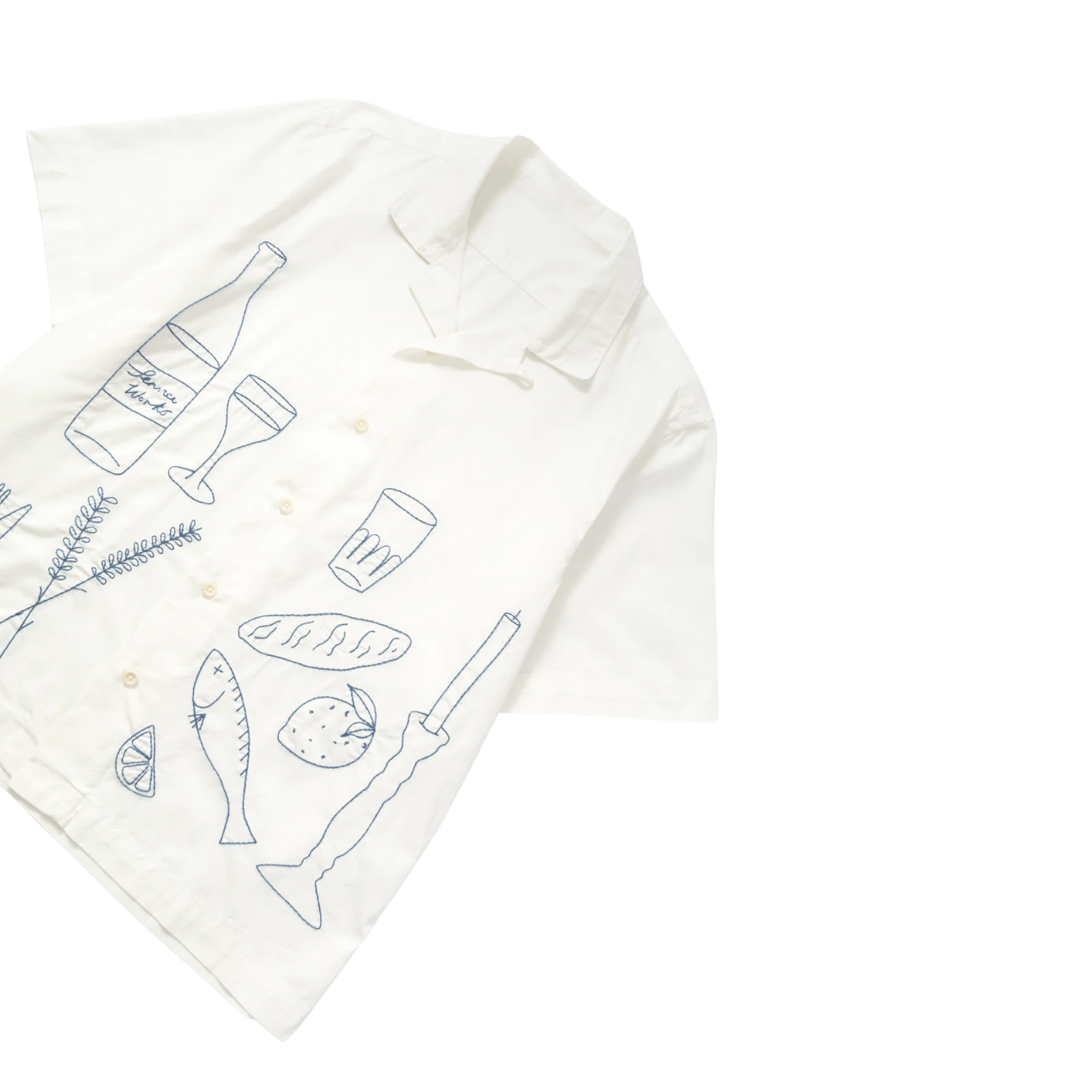 SERVICE WORKS LIGHT TWILL PICNIC SHIRT - OFF WHITE