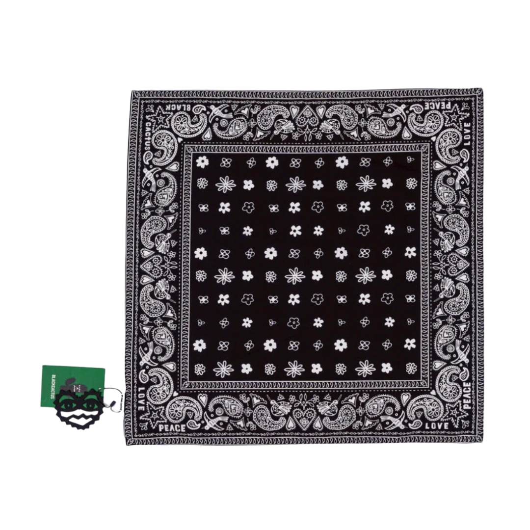 BLACK CACTUS BS376 BLACK PAISLEY BANDANA