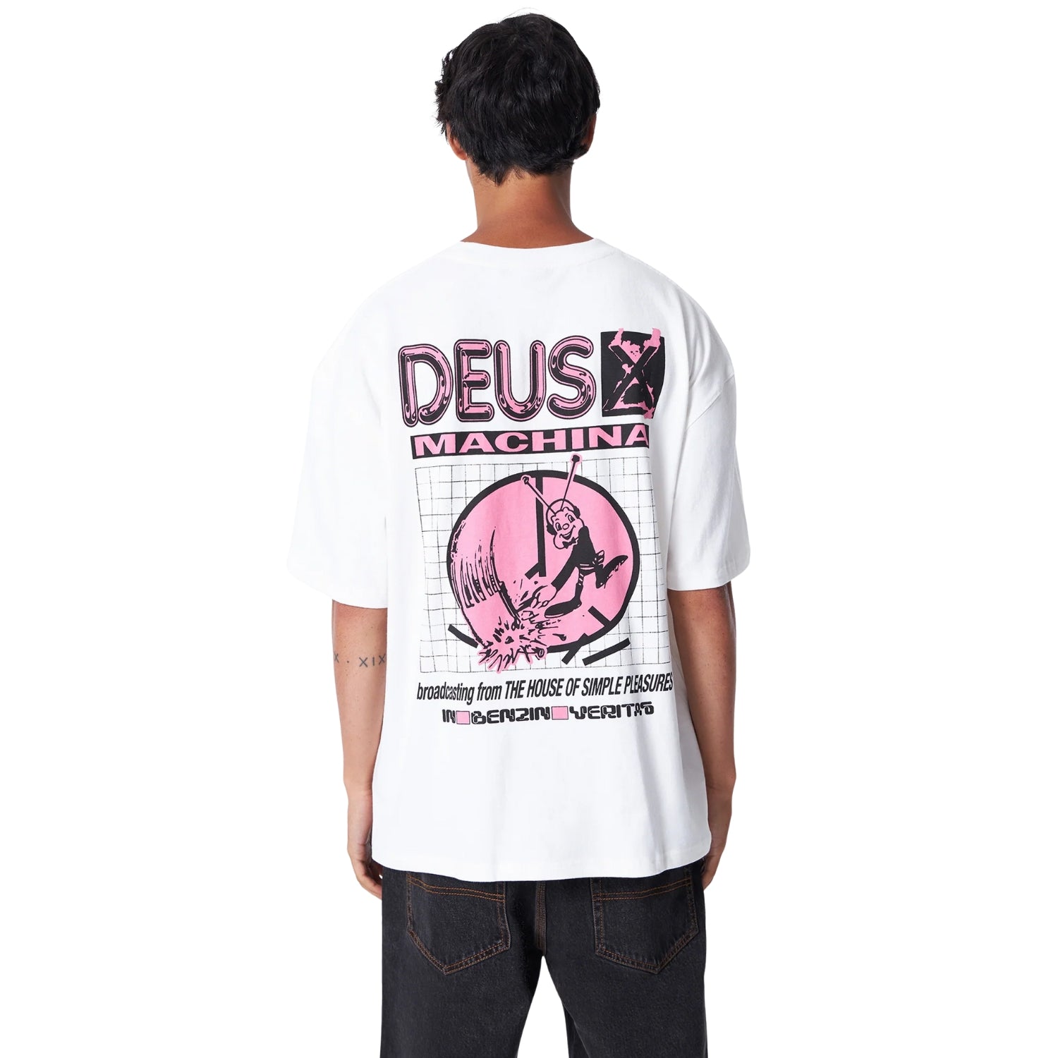 DEUS EX MACHINA BROADCASTING TEE - VINTAGE WHITE