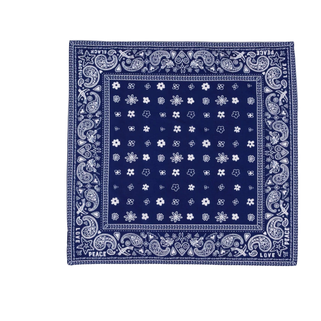 BLACK CACTUS BS380 NAVY PAISLEY BANDANA