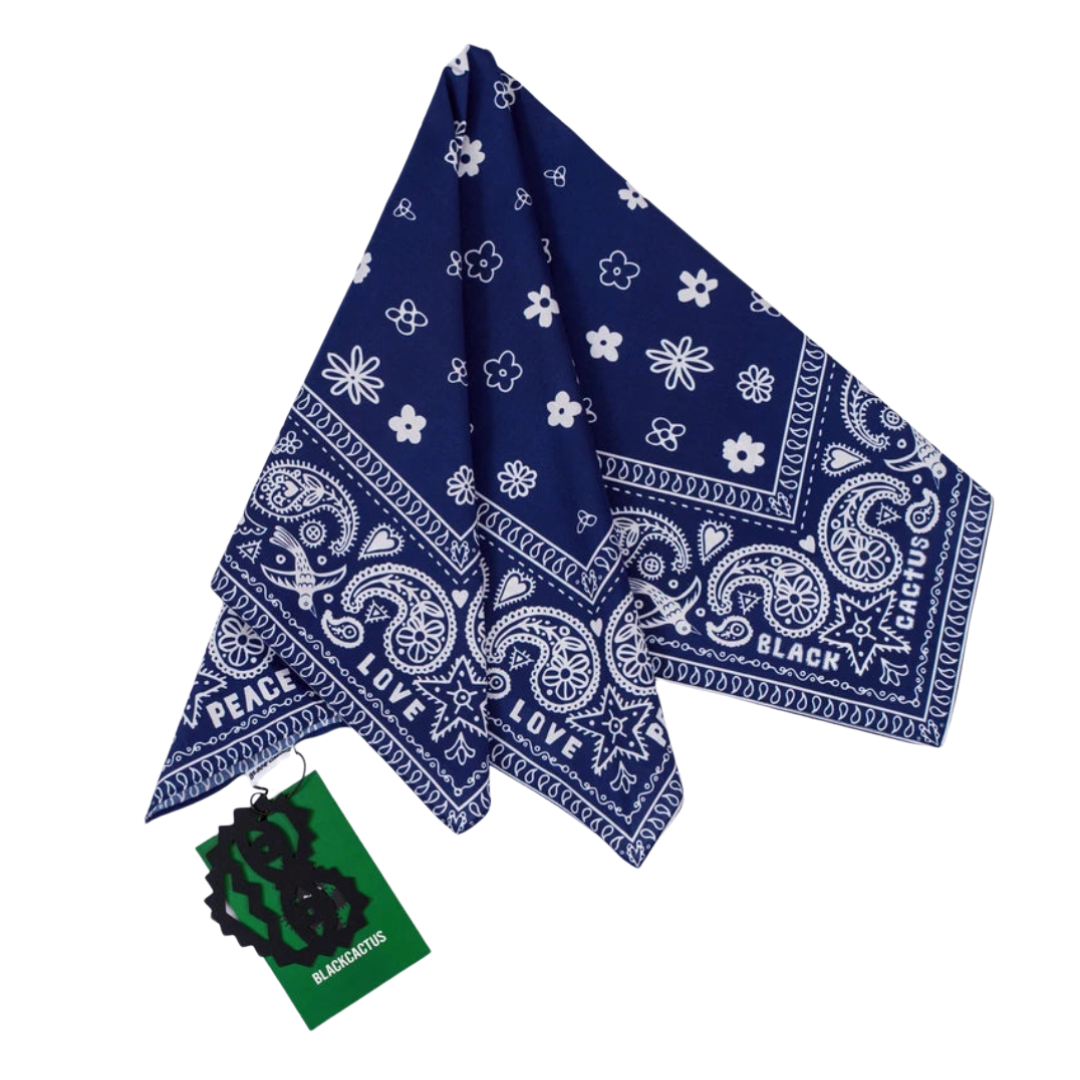 BLACK CACTUS BS380 NAVY PAISLEY BANDANA