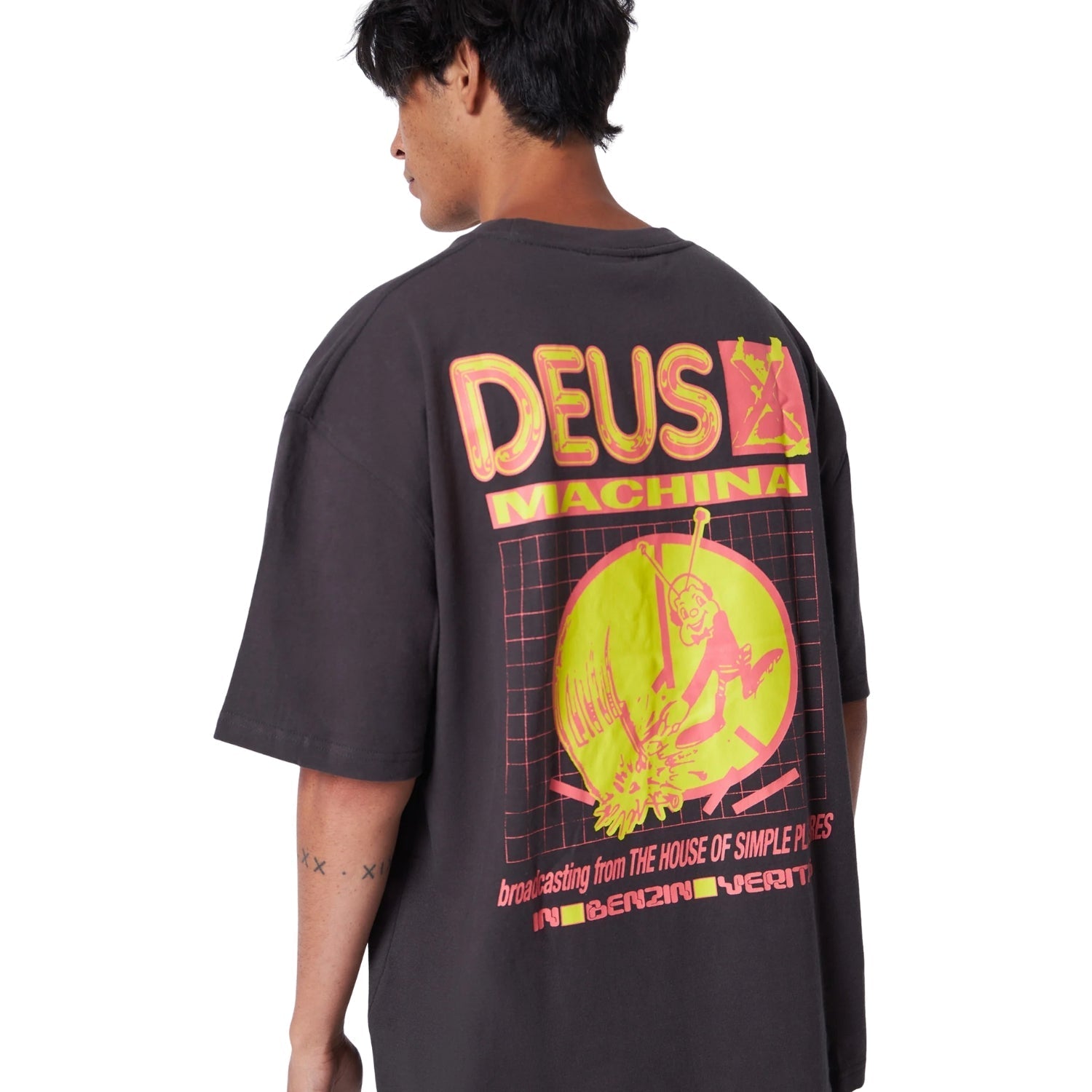 DEUS EX MACHINA BROADCASTING TEE - ANTHRACITE