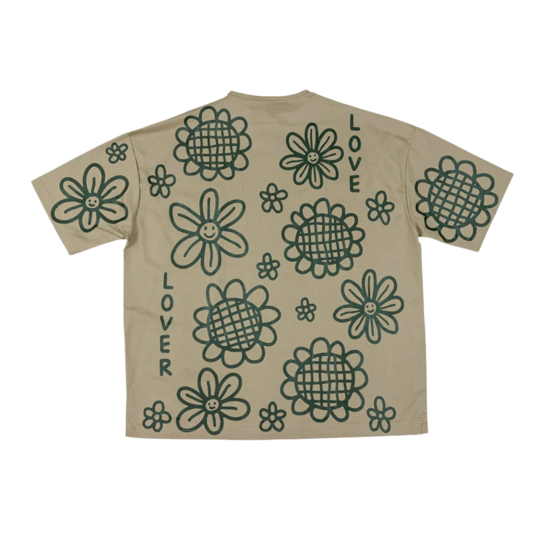 BLACK CACTUS BS258 OVERSIZE ZIP SHOULDER GREEN SUNFLOWER