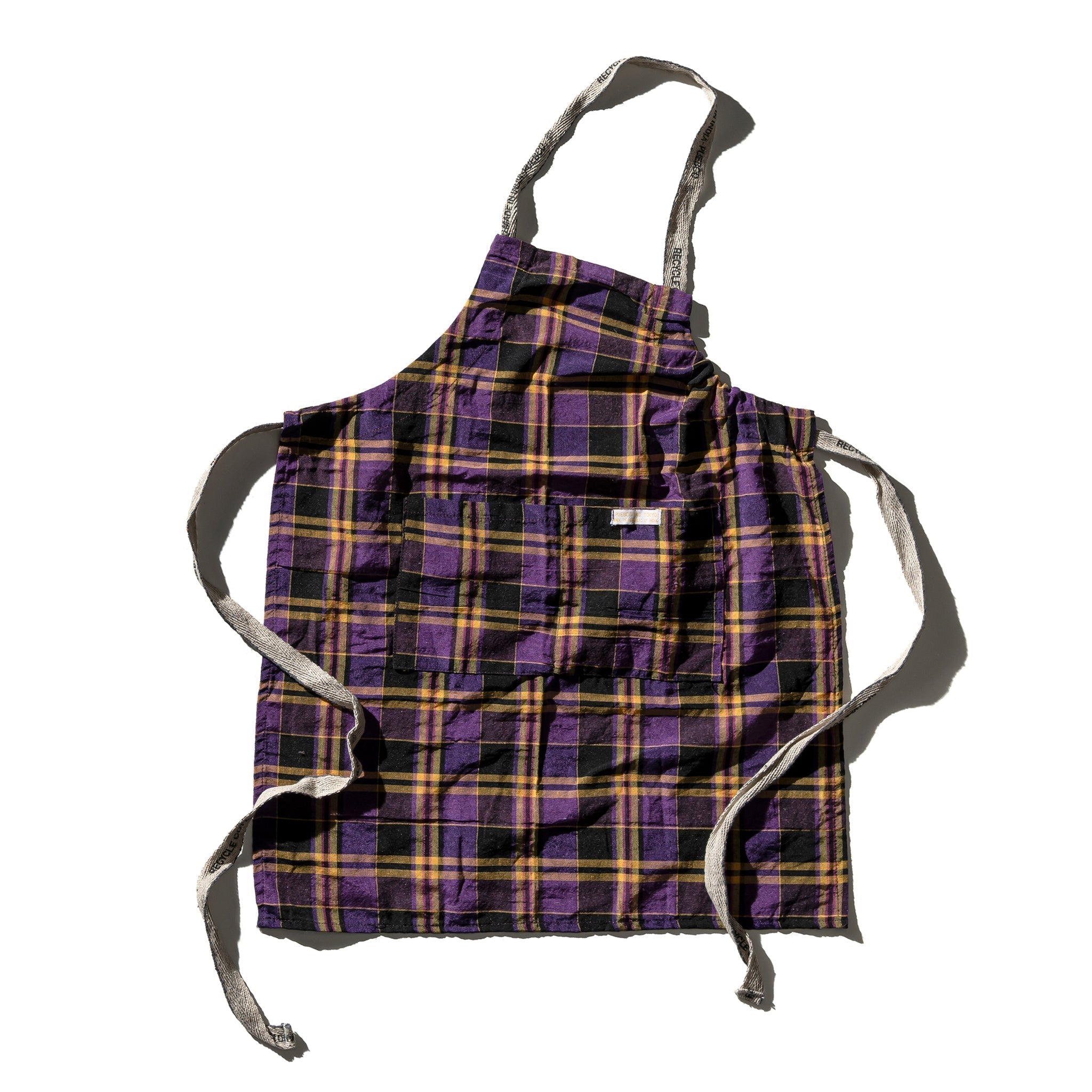 PUEBCO RECYCLE COTTON CHECK APRON / Purple Mix