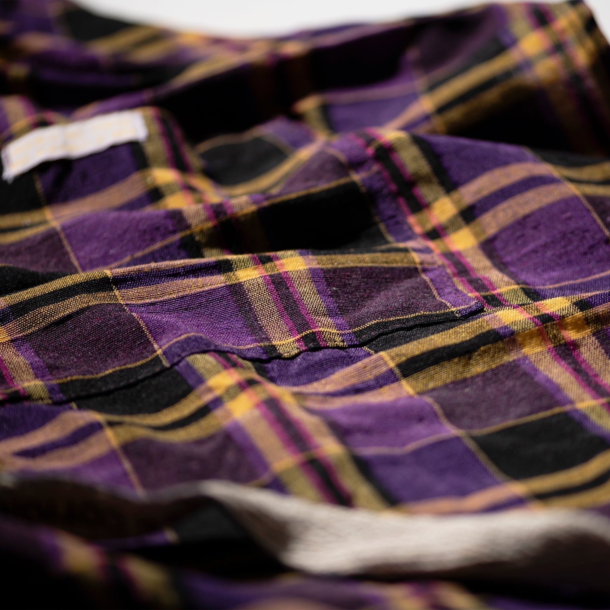 PUEBCO RECYCLE COTTON CHECK APRON / Purple Mix