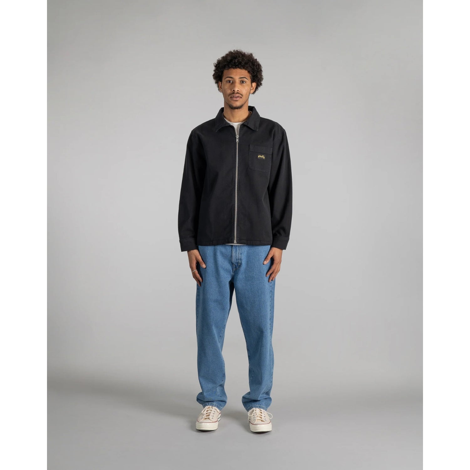 STAN RAY  ZIP SHIRT - WASHED BLACK CANVAS