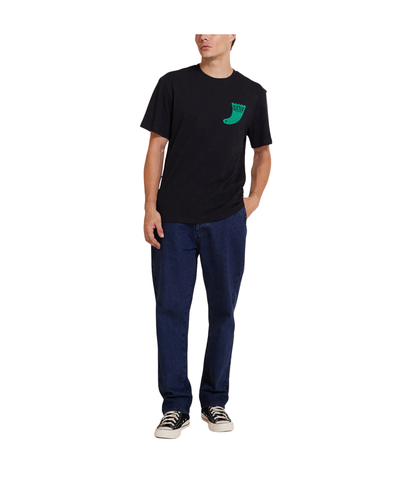 DEUS EX MACHINA SINGLE FIN TEE - BLACK