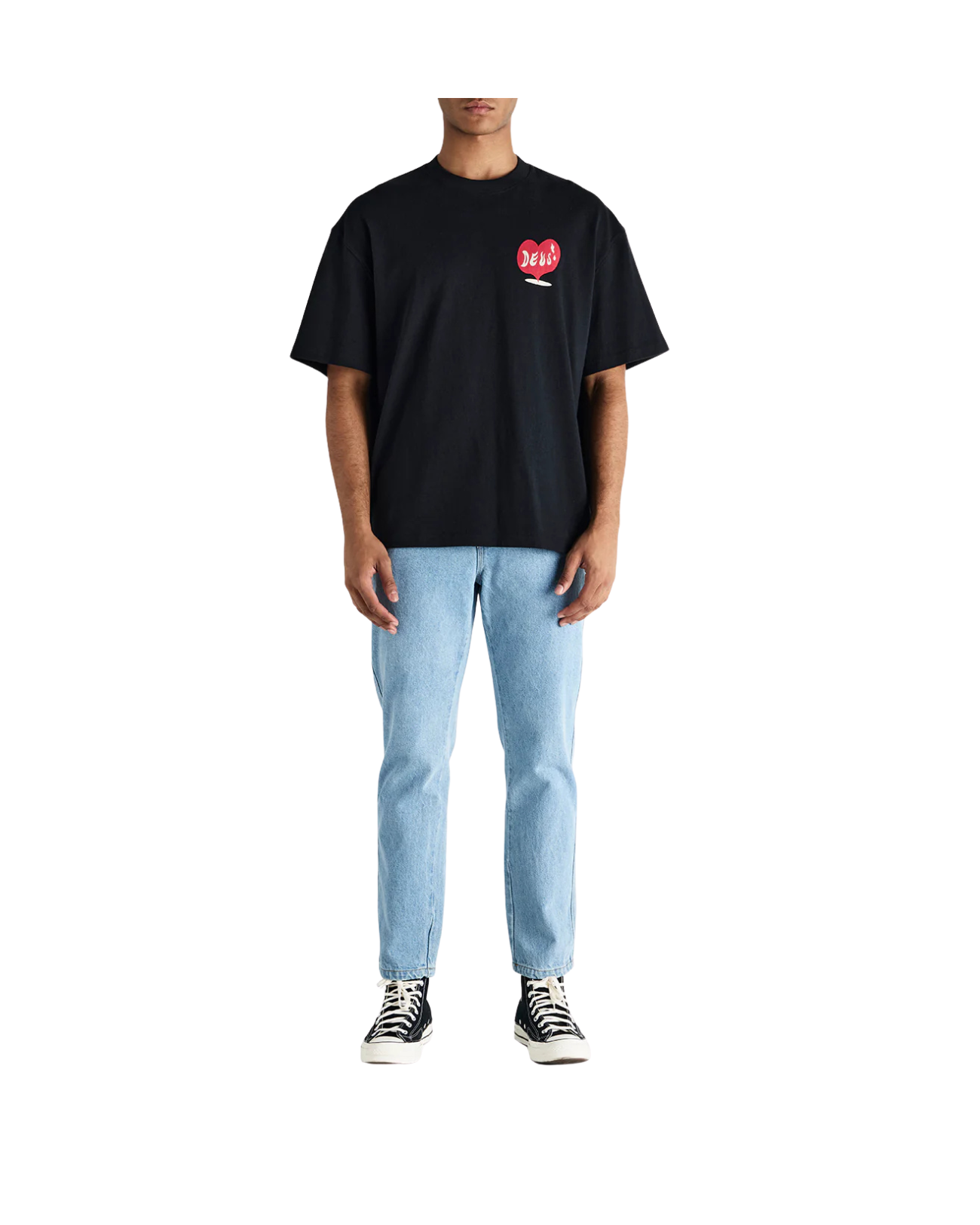 DEUS EX MACHINA DEEP CUT TEE - BLACK