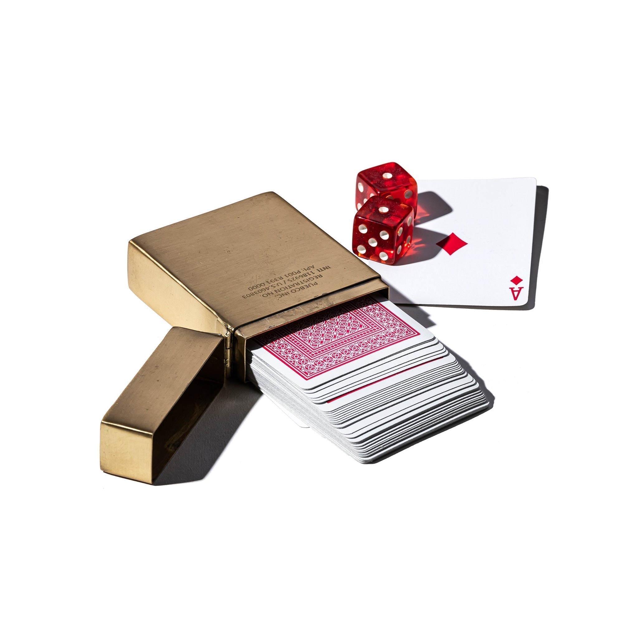 PUEBCO BRASS PLAYING CARD CASE