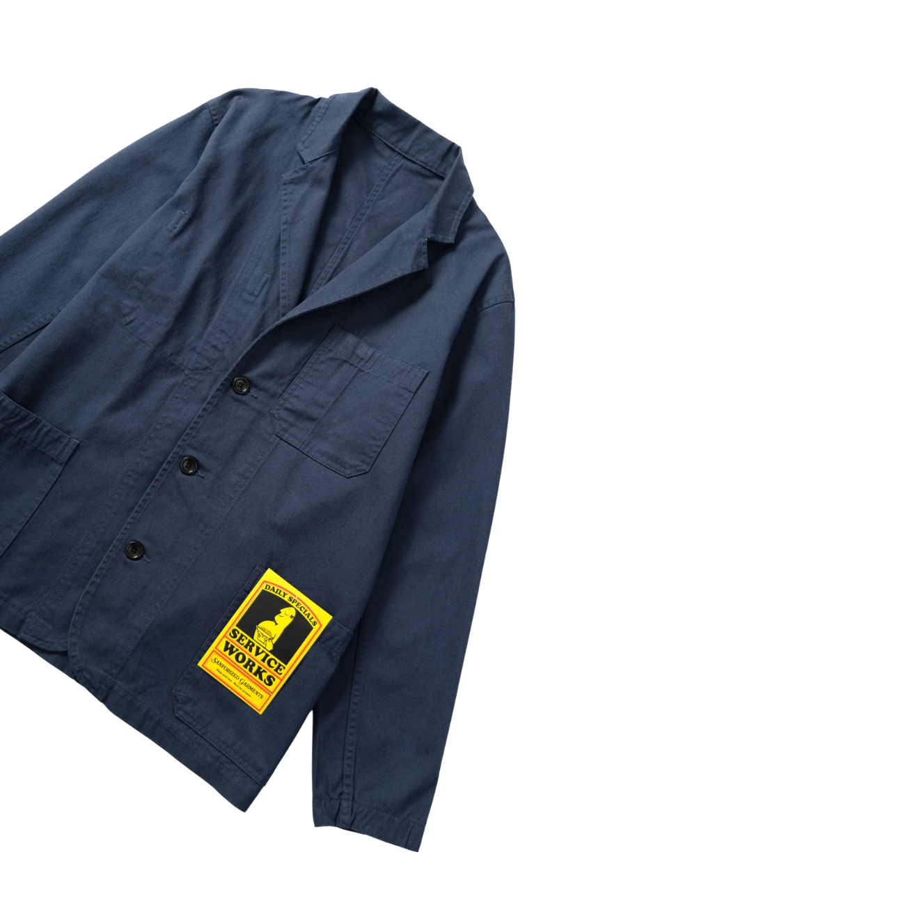 SERVICE WORKS DRILL SERVER SUIT JACKET - NAVY