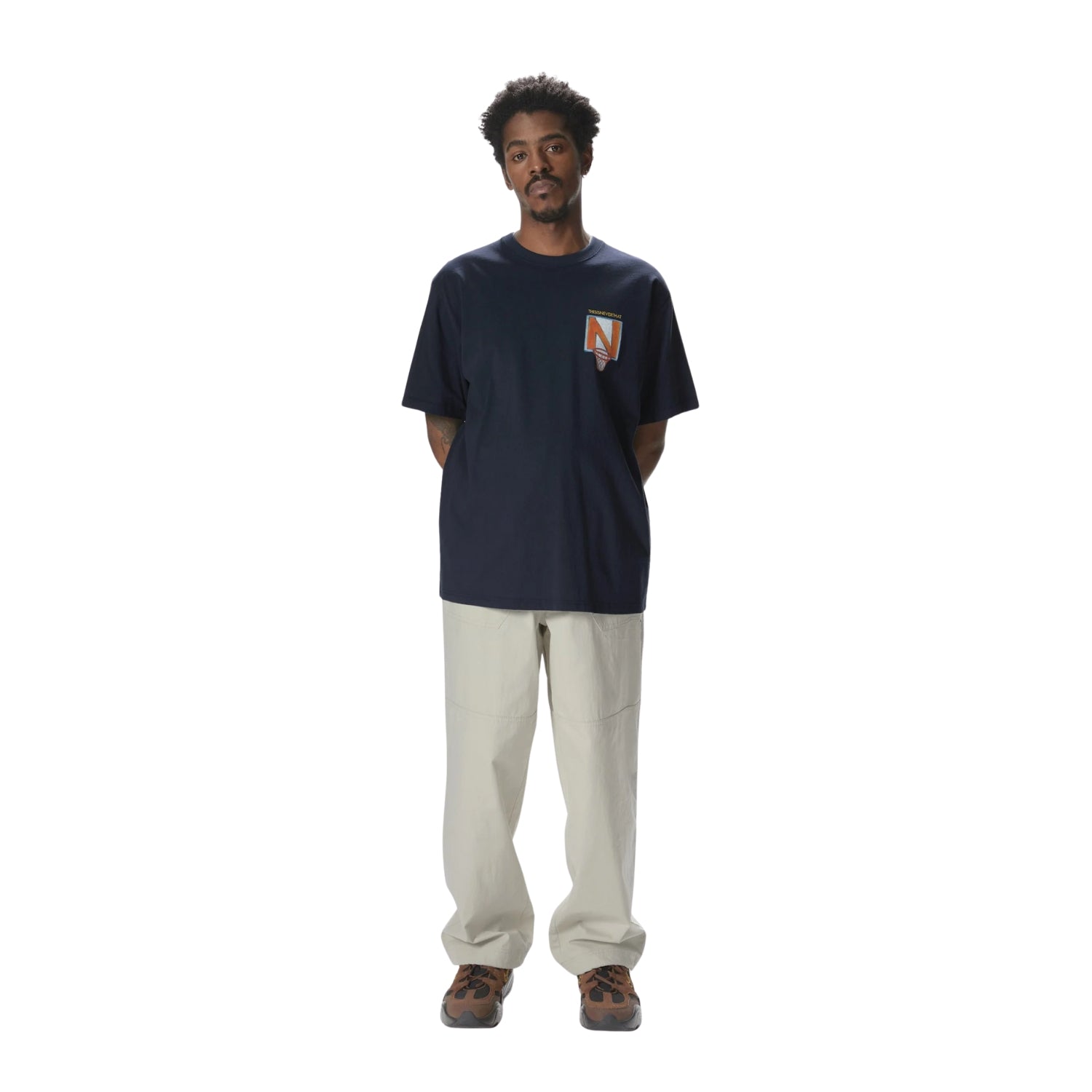 THISISNEVERTHAT N BASKETBALL HOOP TEE - NAVY