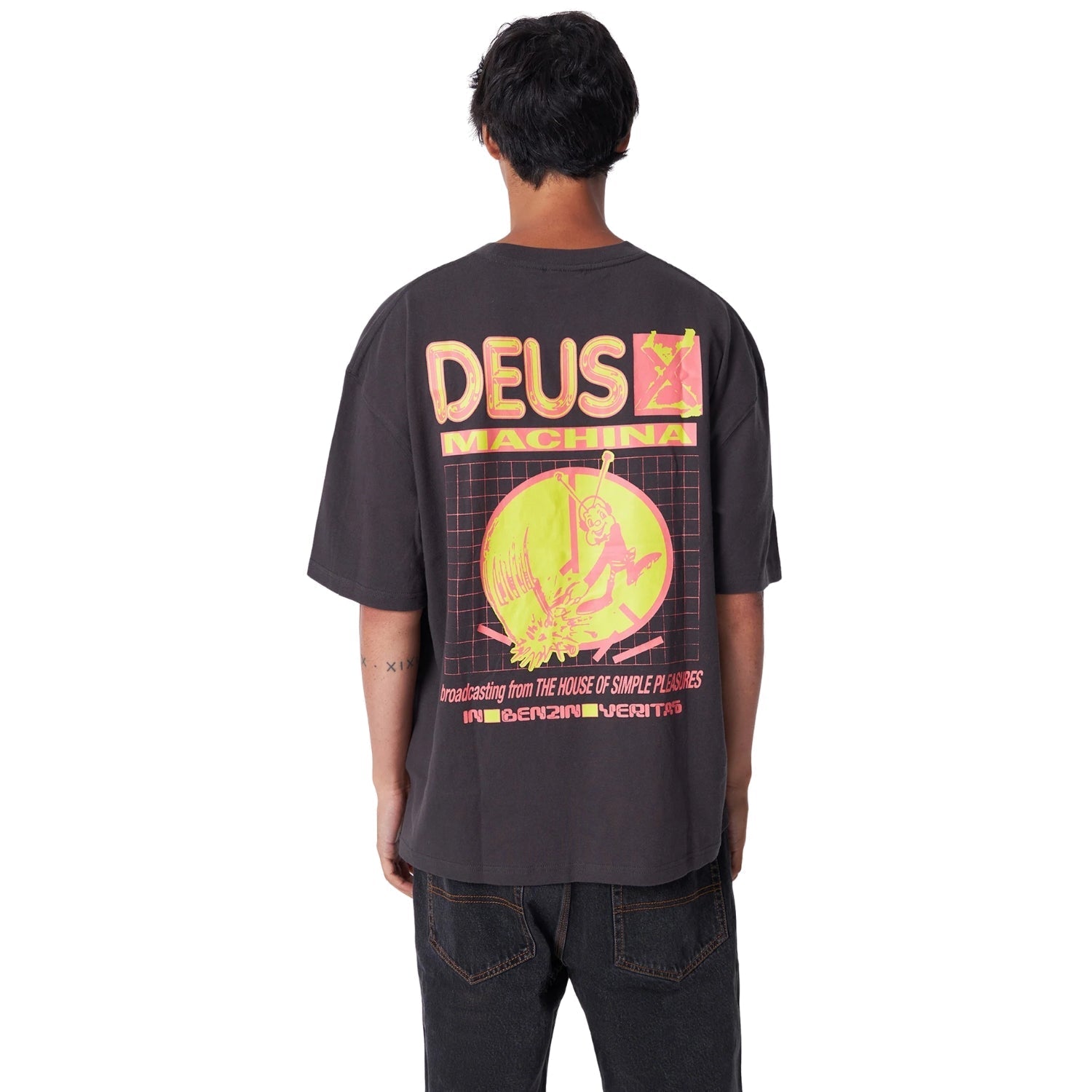 DEUS EX MACHINA BROADCASTING TEE - ANTHRACITE