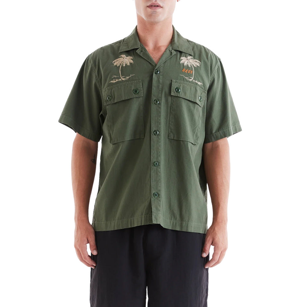 DEUS EX MACHINA STRANDED FATIGUE SHIRT - PINE