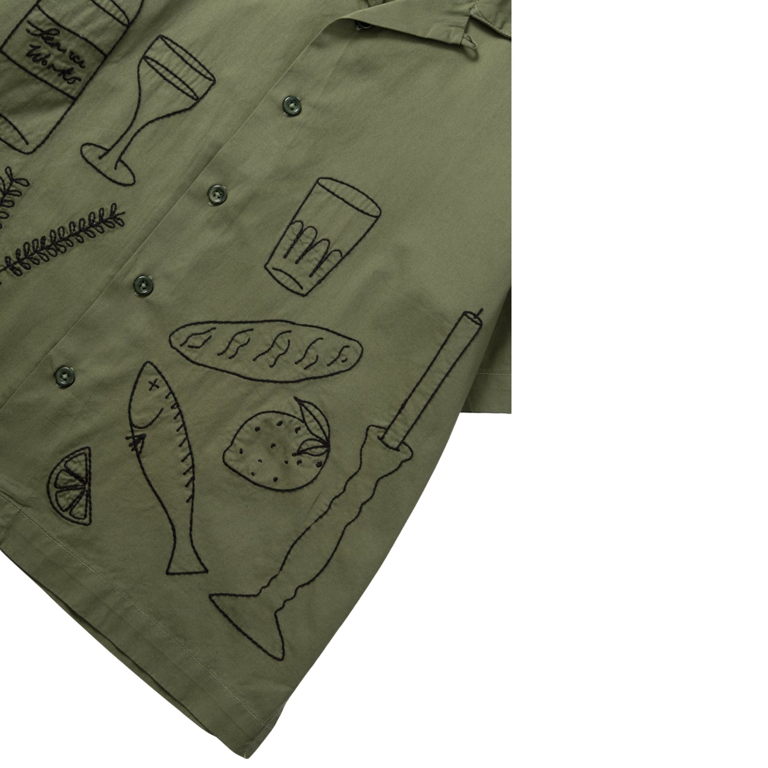 SERVICE WORKS  LIGHT TWILL PICNIC SHIRT - OLIVE