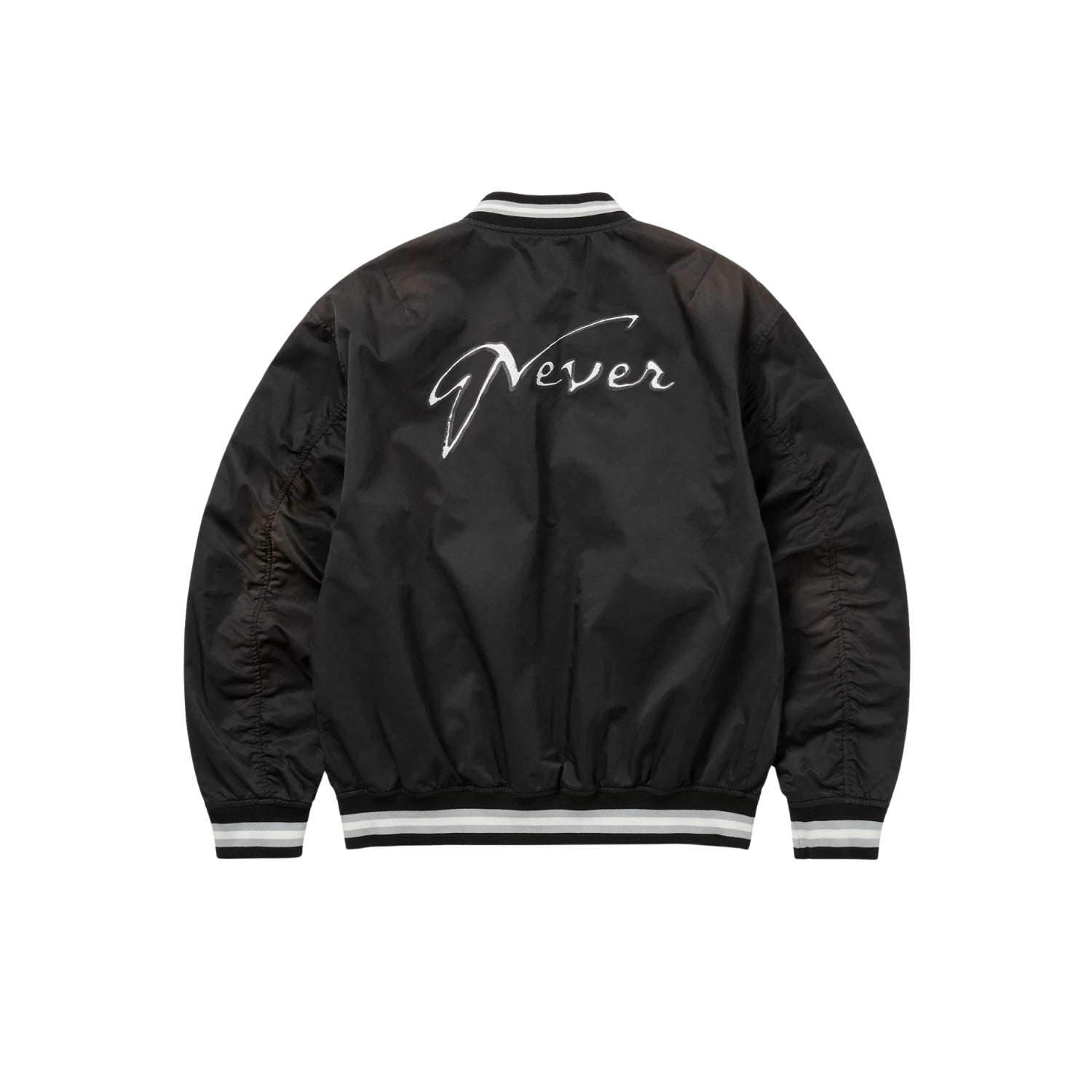 THISISNEVERTHAT FADED STADIUM JACKET - BLACK
