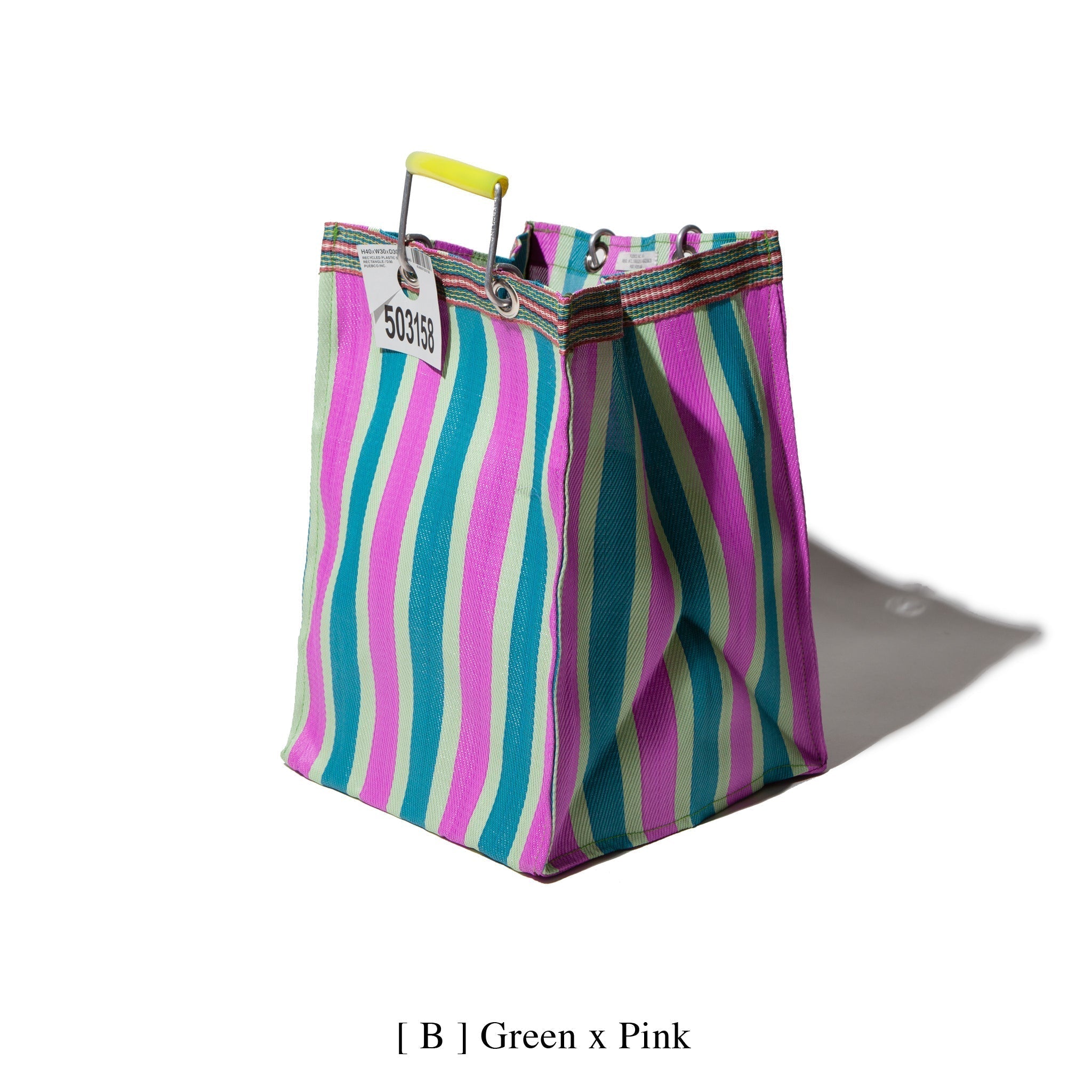 PUEBCO RECYCLED PLASTIC STRIPE BAG / Rectangle D26