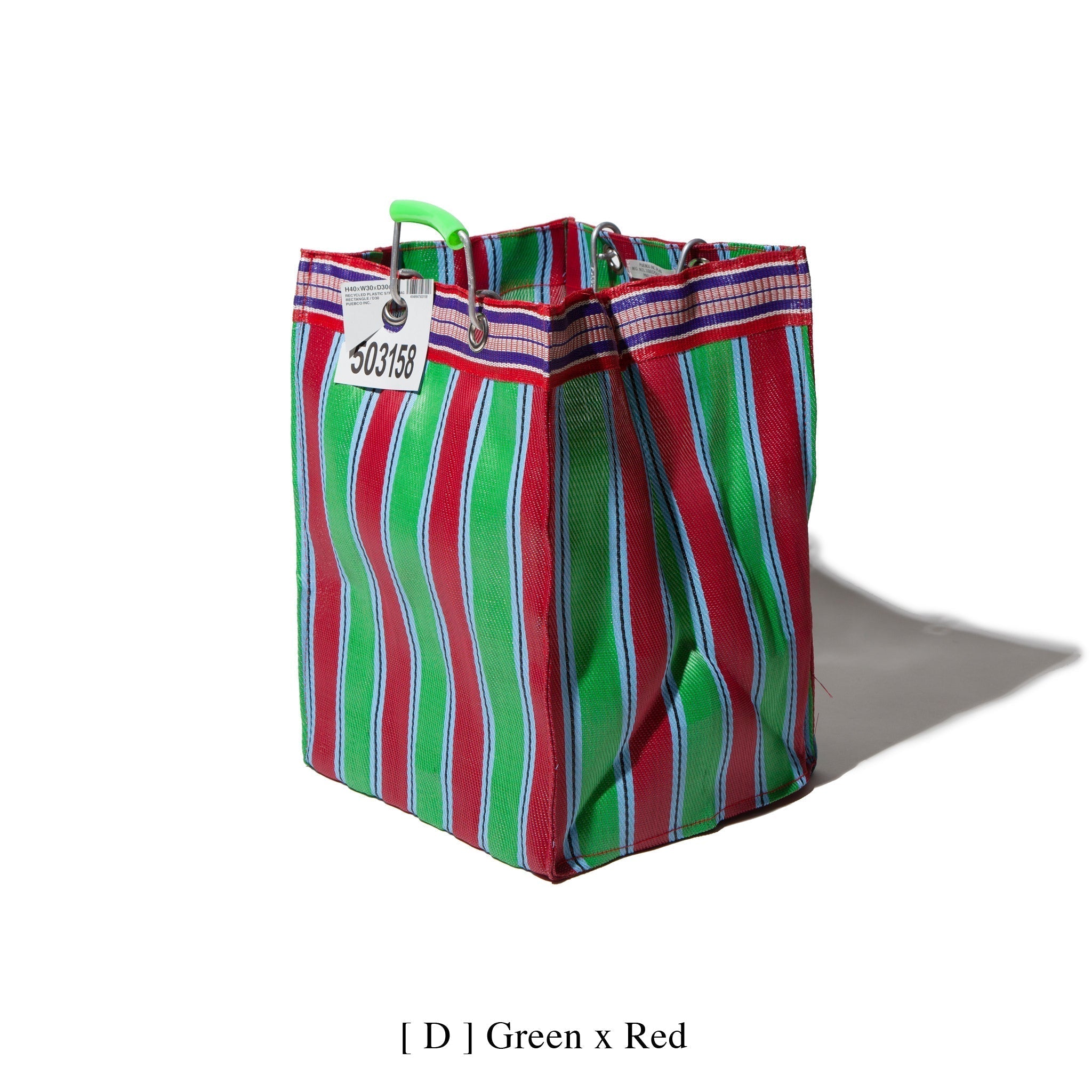 PUEBCO RECYCLED PLASTIC STRIPE BAG / Rectangle D26