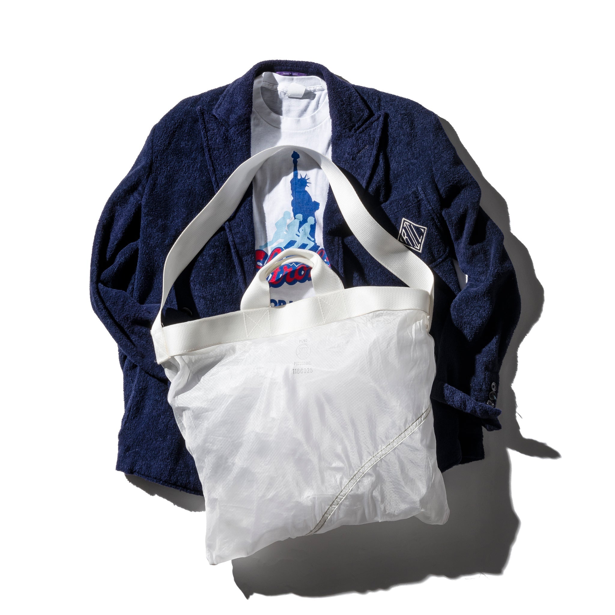 PUEBCO VINTAGE PARACHUTE LIGHT 2-WAY BAG / White