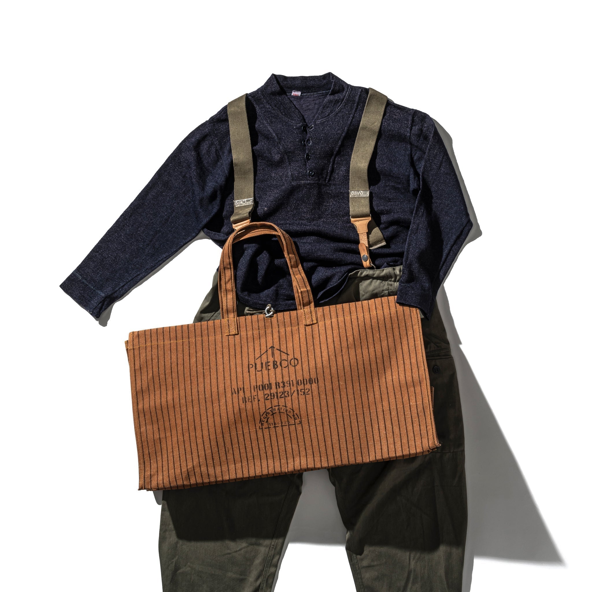 PUEBCO WAXED CANVAS LARGE BAG / Brown