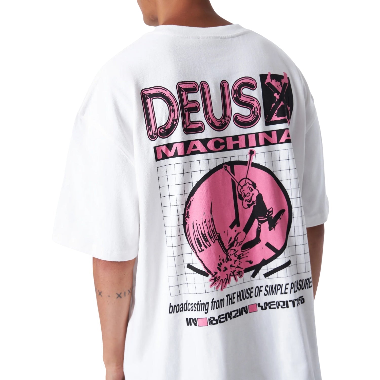 DEUS EX MACHINA BROADCASTING TEE - VINTAGE WHITE