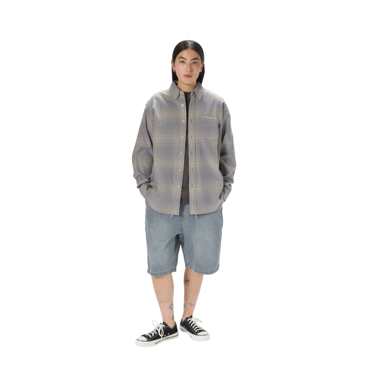 THISISNEVERTHAT DENIM EASY SHORT - WASHED BLUE