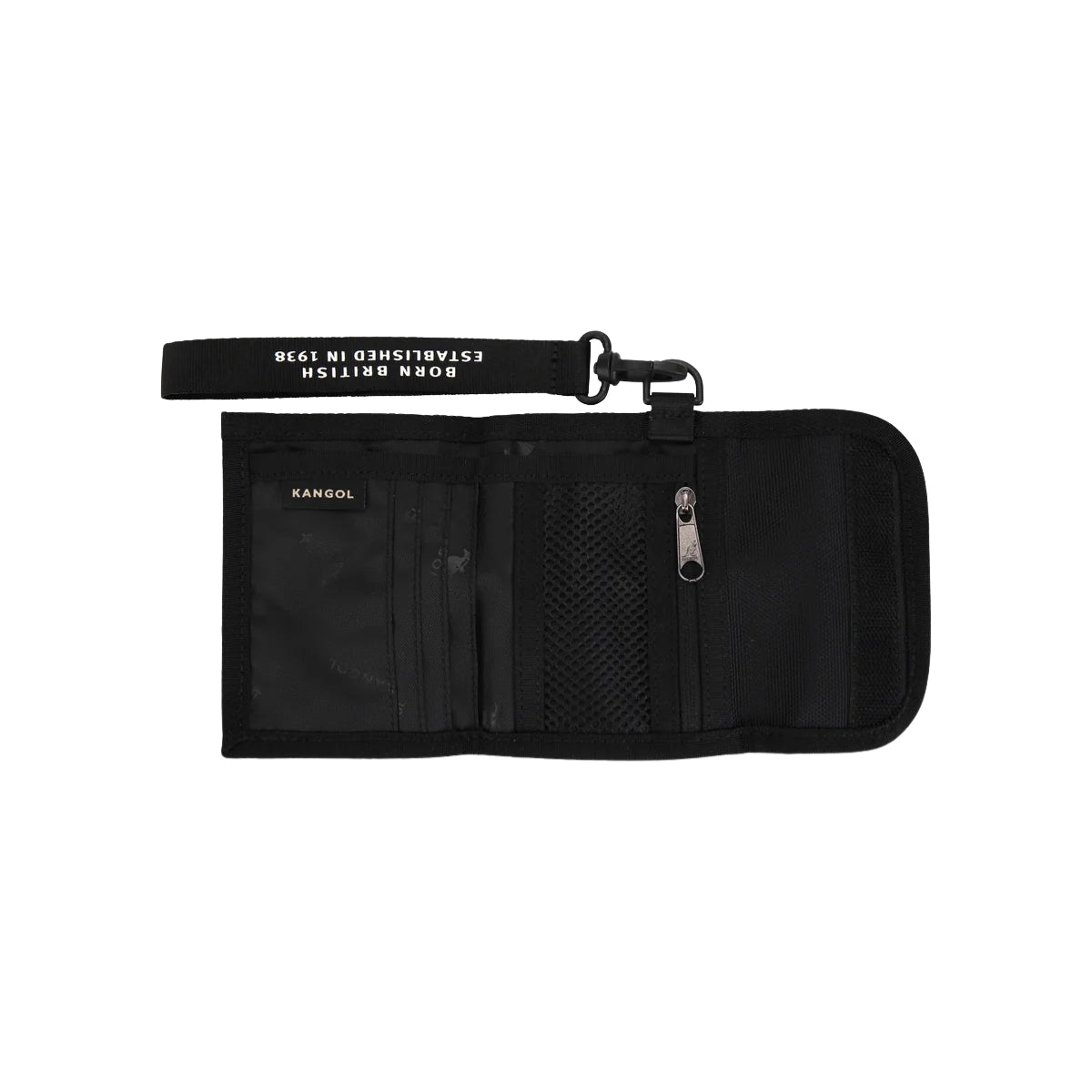KANGOL  EPIK FLACH III FOLDING WALLET - BLACK