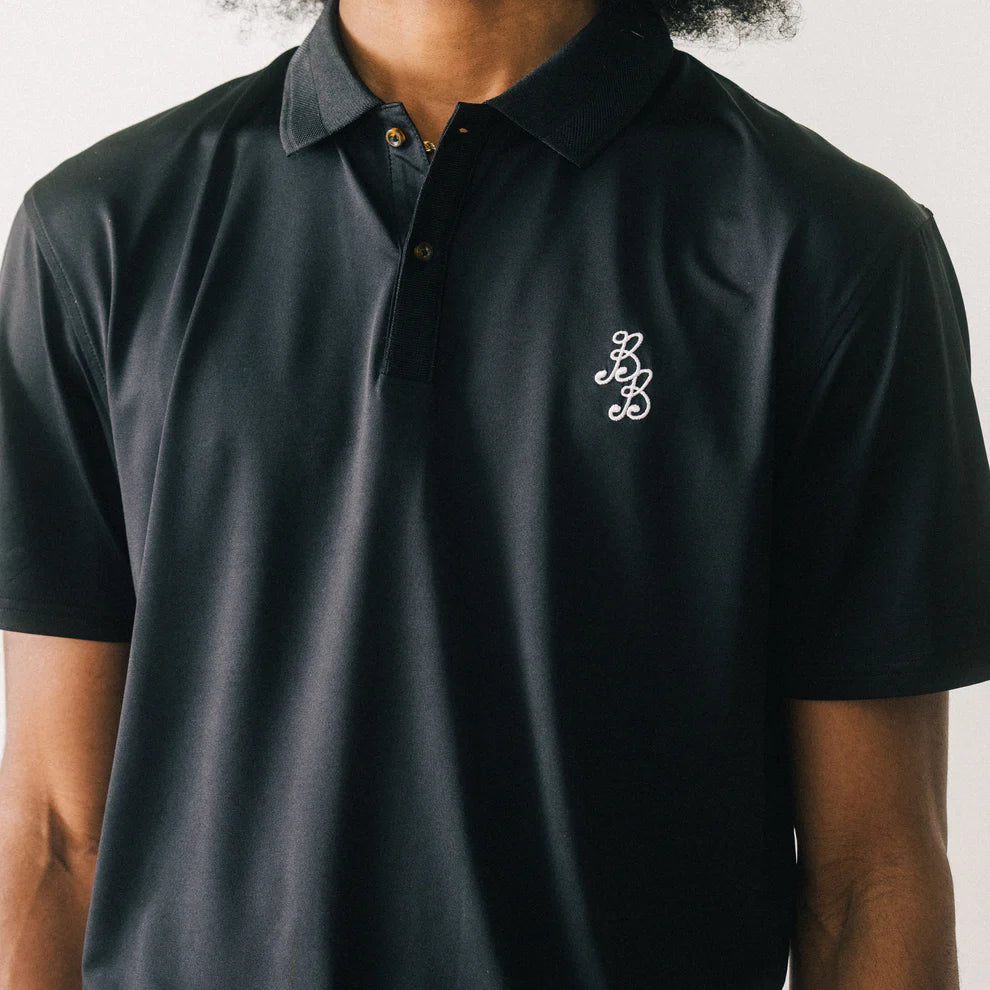 BOGEY BOYS ESSENTIALS ATHLETIC POLO - BLACK