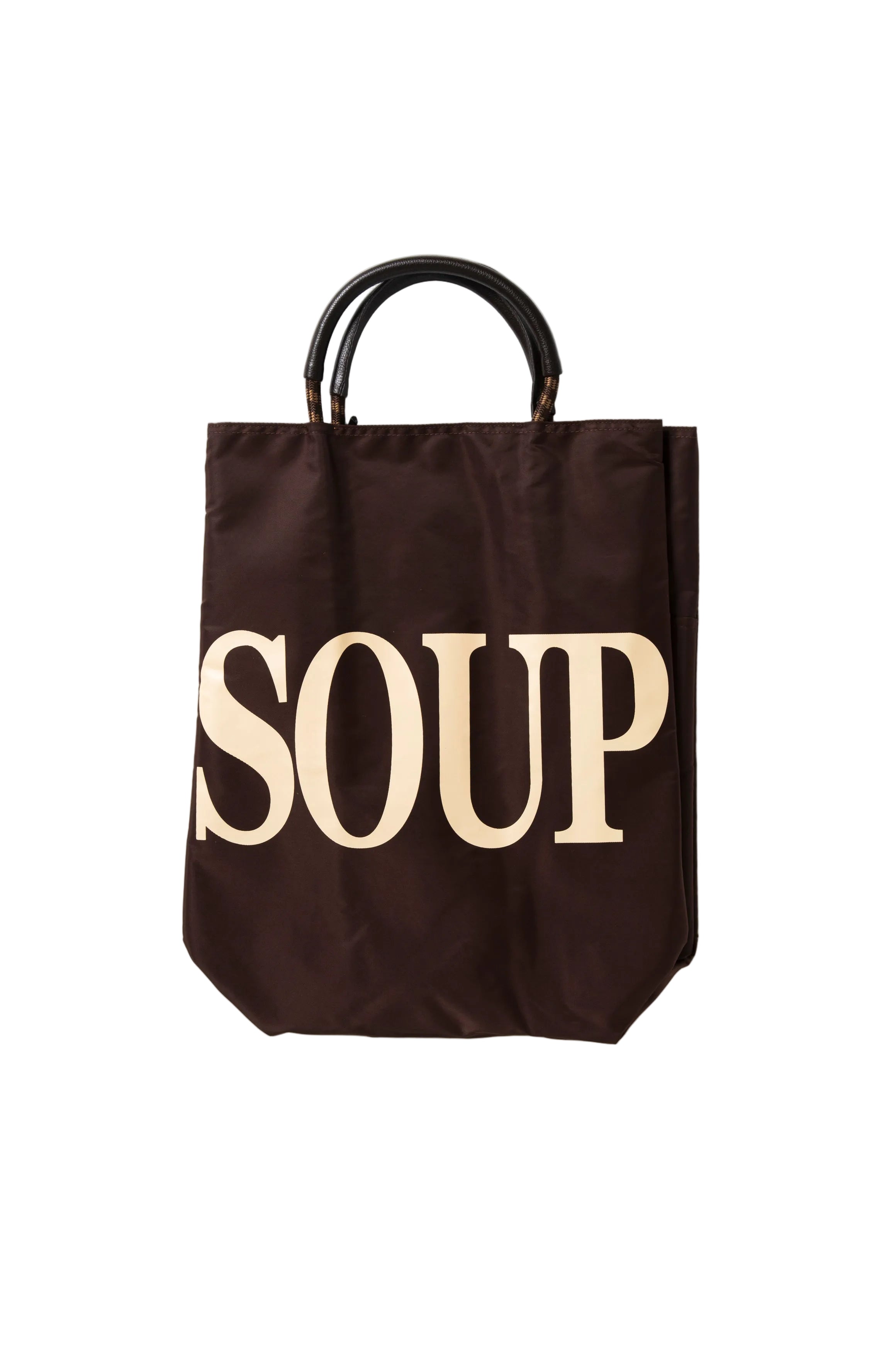 SOUP BOWL TOTE BAG - DARK BROWN/TURMERIC