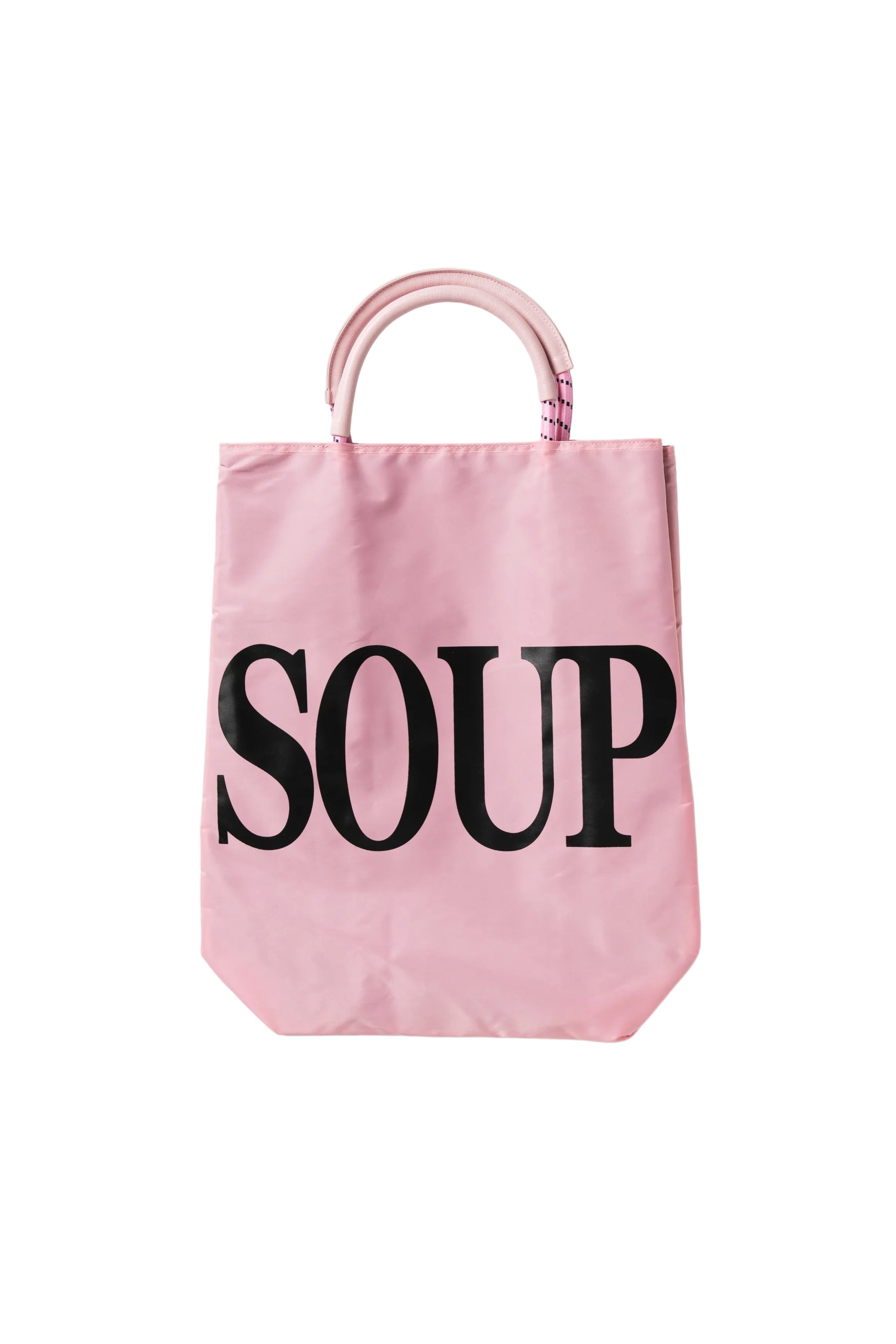 SOUP BOWL TOTE BAG - LIGHT PINK/BLACK
