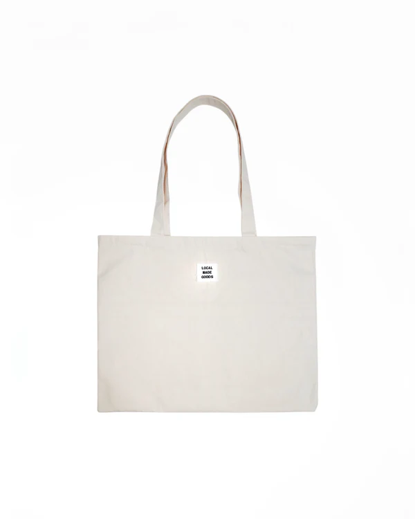 LOCAL MADE GOODS CLOVER CANVAS TOTE BAG - WHITE