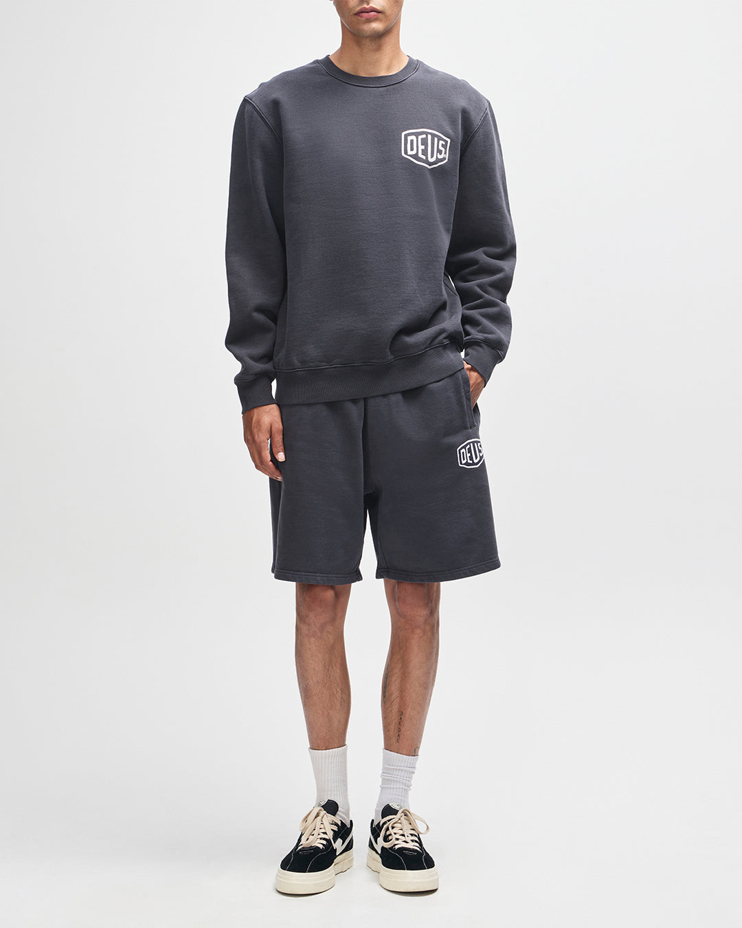DEUS EX MACHINA Shield Garment Dyed Track Short - Black