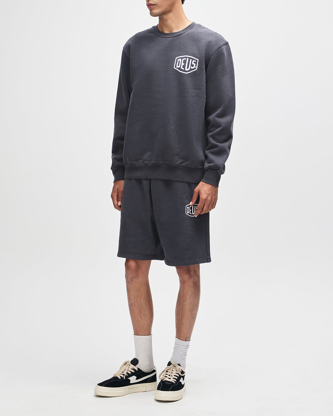 DEUS EX MACHINA Shield Garment Dyed Track Short - Black