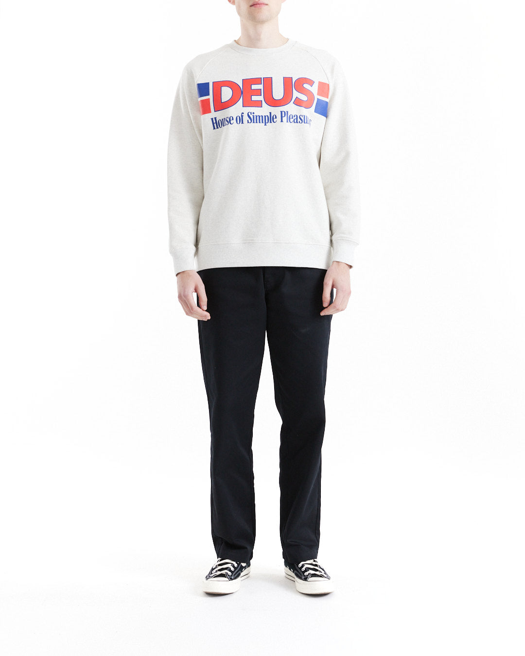 DEUS EX MACHINA ZONE OUT TEAM CREW - LIGHT GREY MARLE