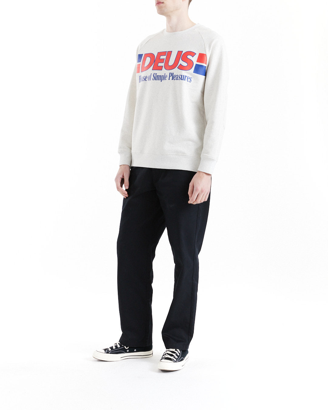 DEUS EX MACHINA ZONE OUT TEAM CREW - LIGHT GREY MARLE