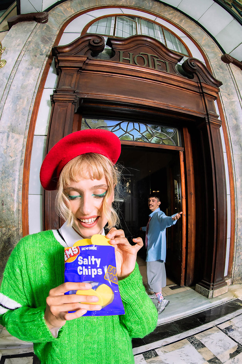 EAT MY SOCKS SALTY CHIPS BLUE - BLUE