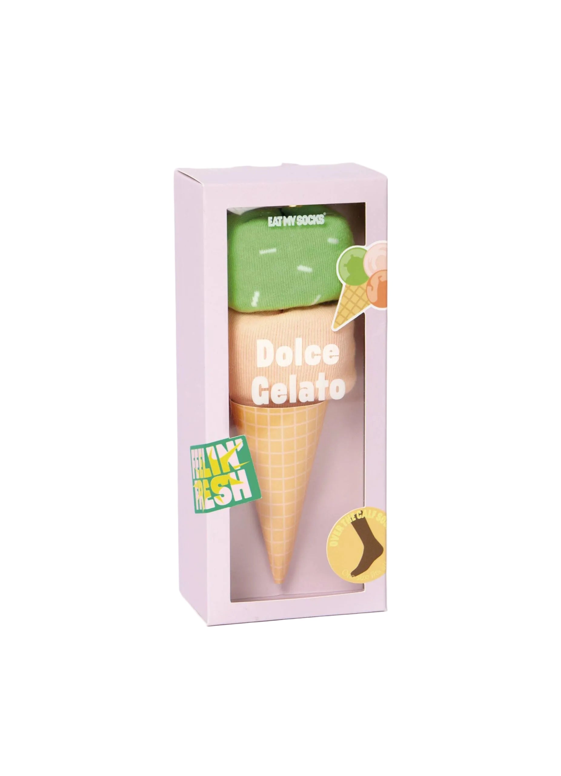EAT MY SOCKS DOLCE GELATO PINK GREEN - PINK/GREEN