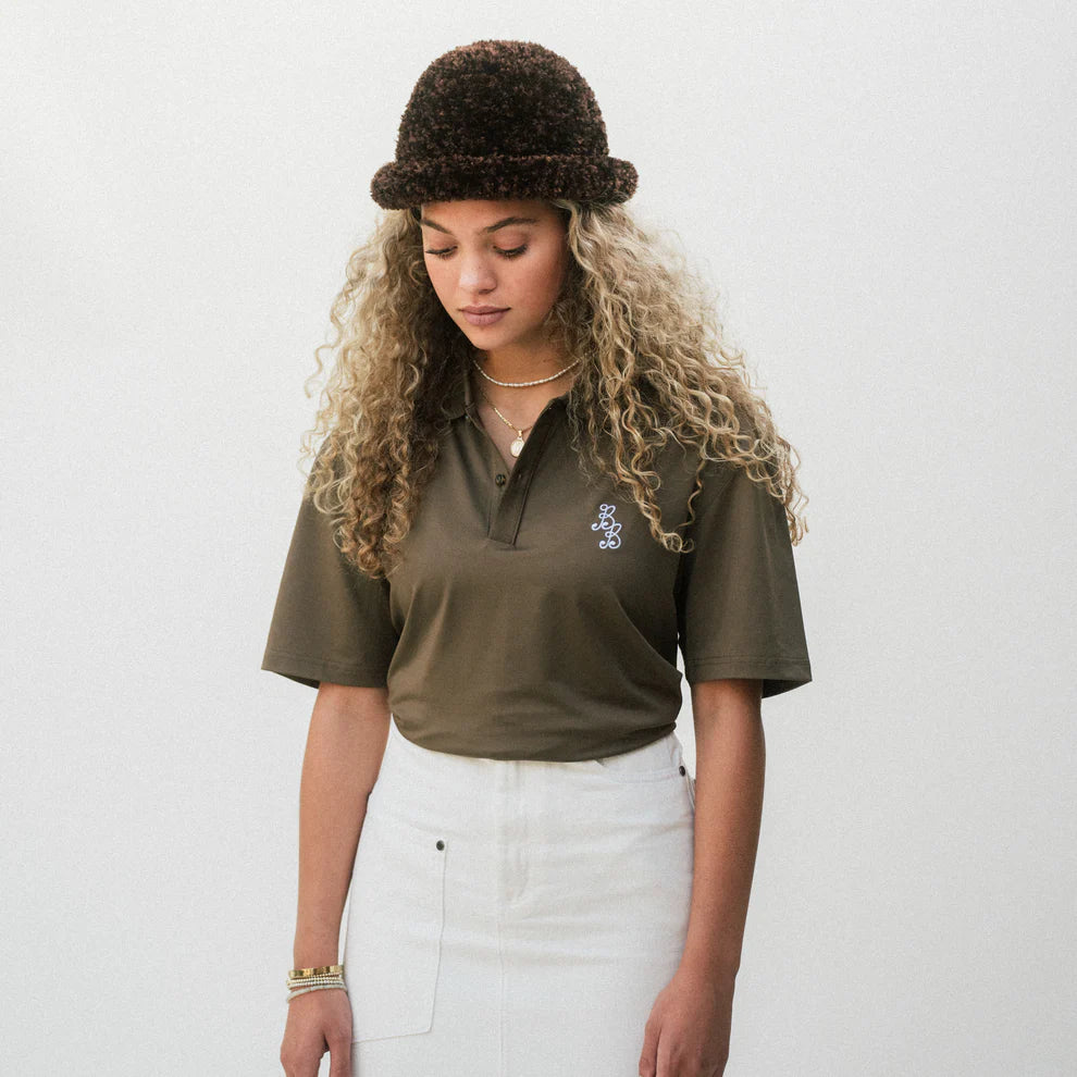 BOGEY BOYS ESSENTIALS ATHLETIC POLO - BOGEY BROWN