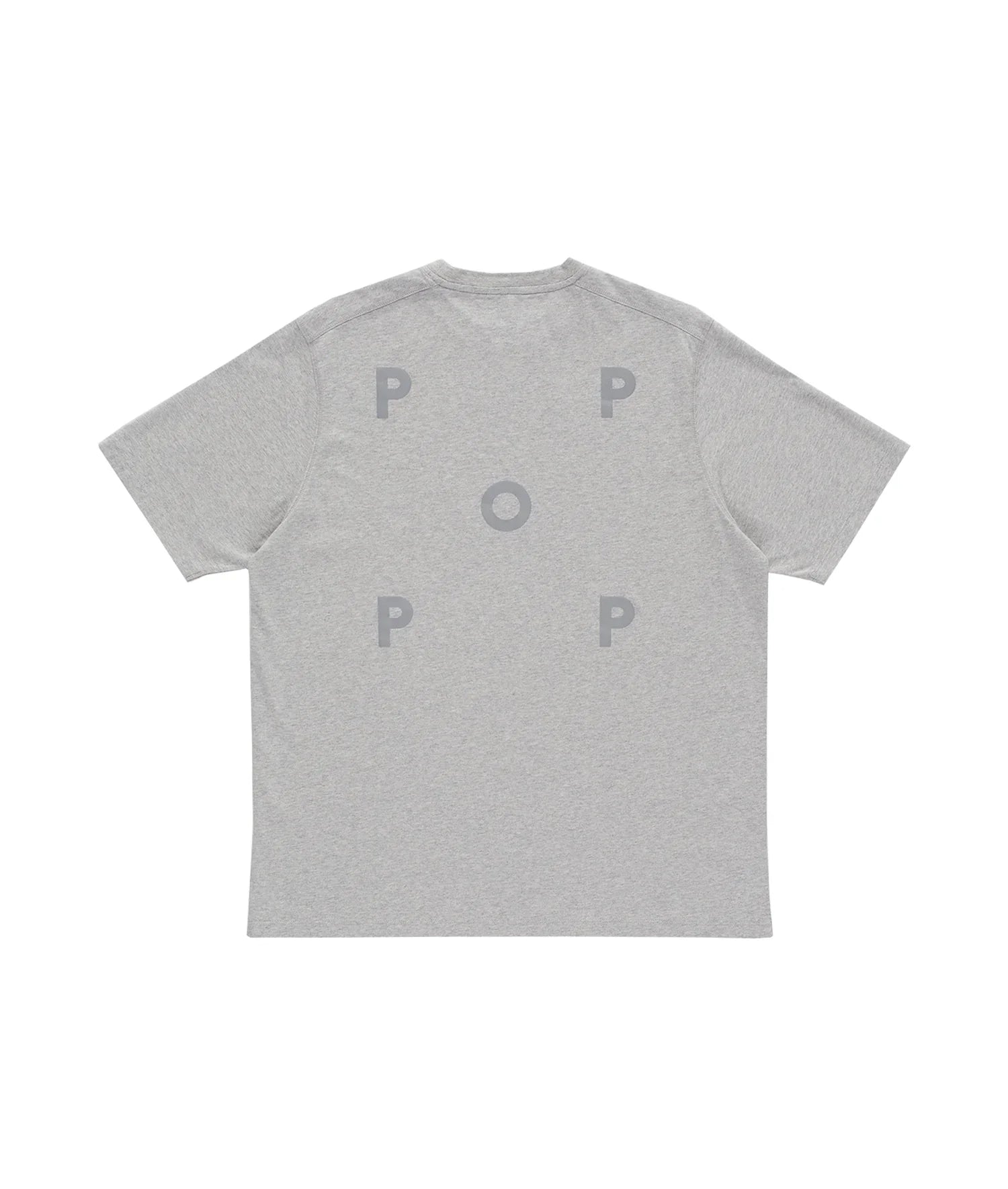 POP REFLECTIVE LOGO T-SHIRT - GREY HTR