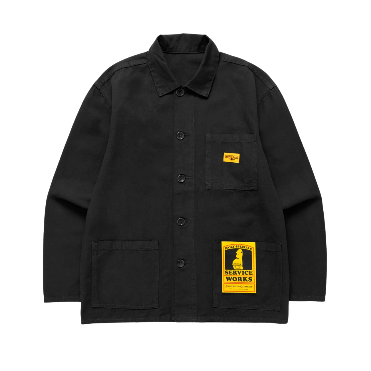 SERVICE WORKS CANVAS CHORE SHIRT - BLACK