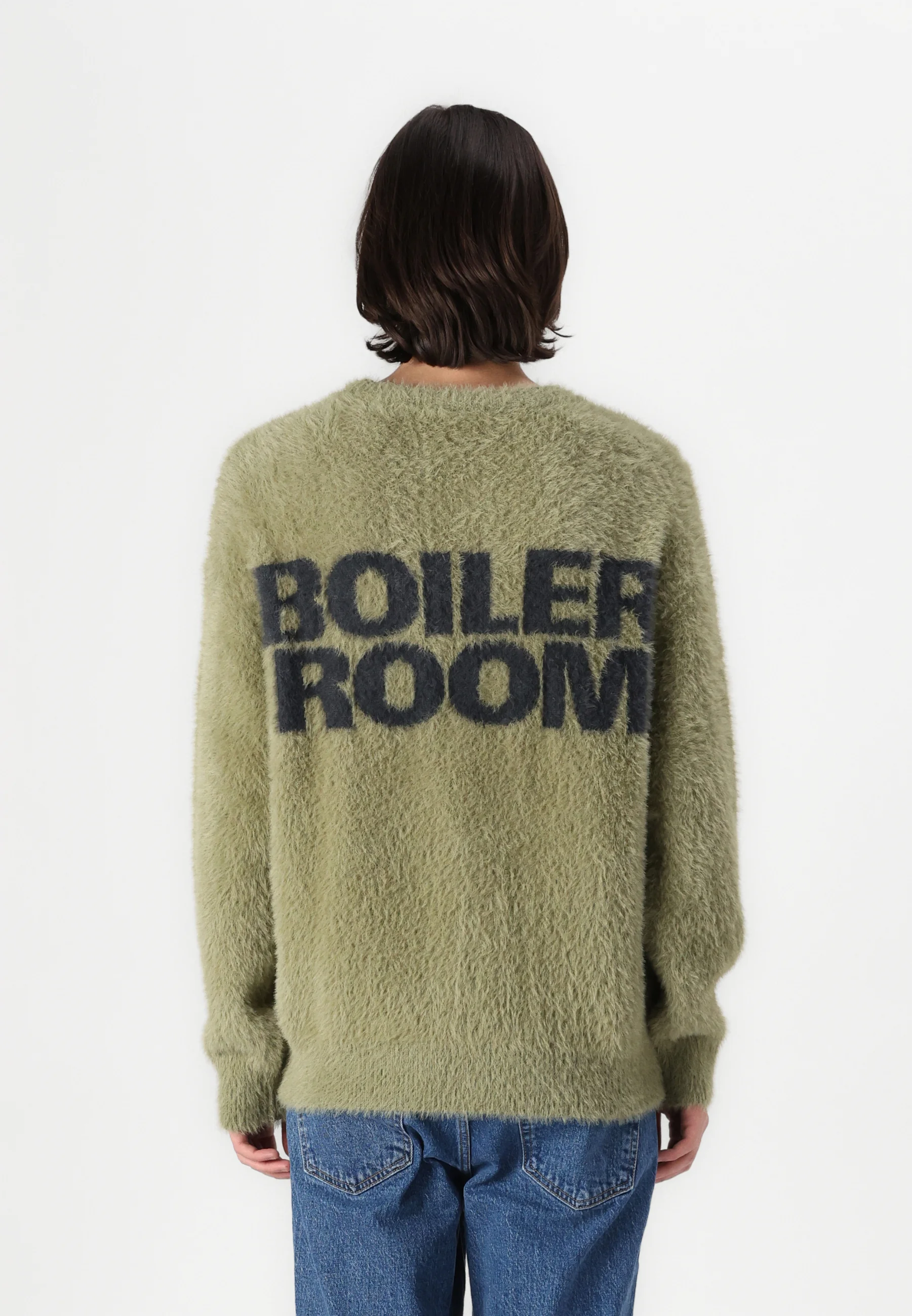 BOILER ROOM SHAGGY KNIT CREW - KHAKI