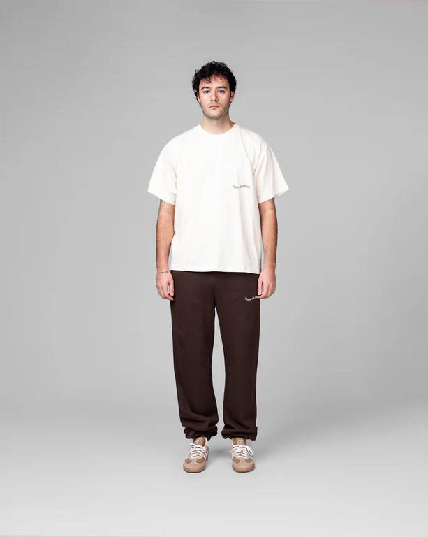 MUSEUM OF PEACE & QUIET WORDMARK SWEATPANTS - BROWN