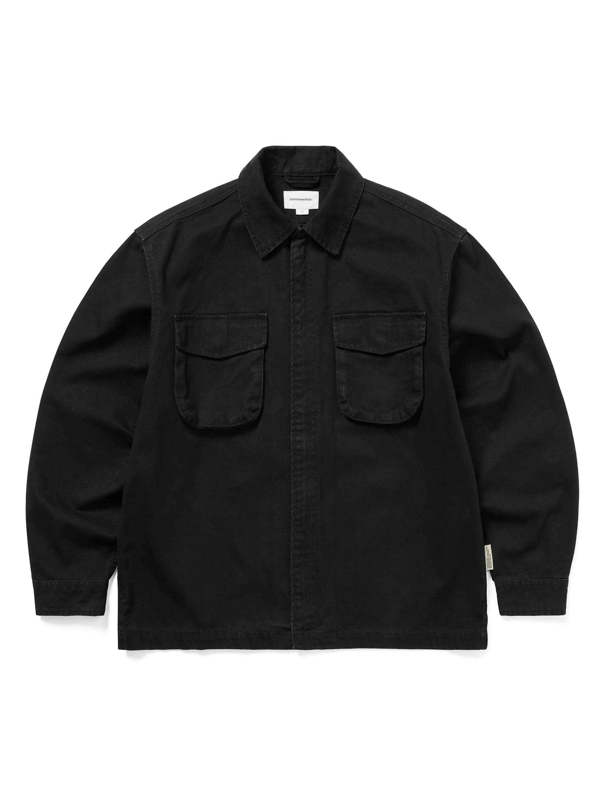 THISISNEVERTHAT - WASHED ZIP SHIRT - BLACK