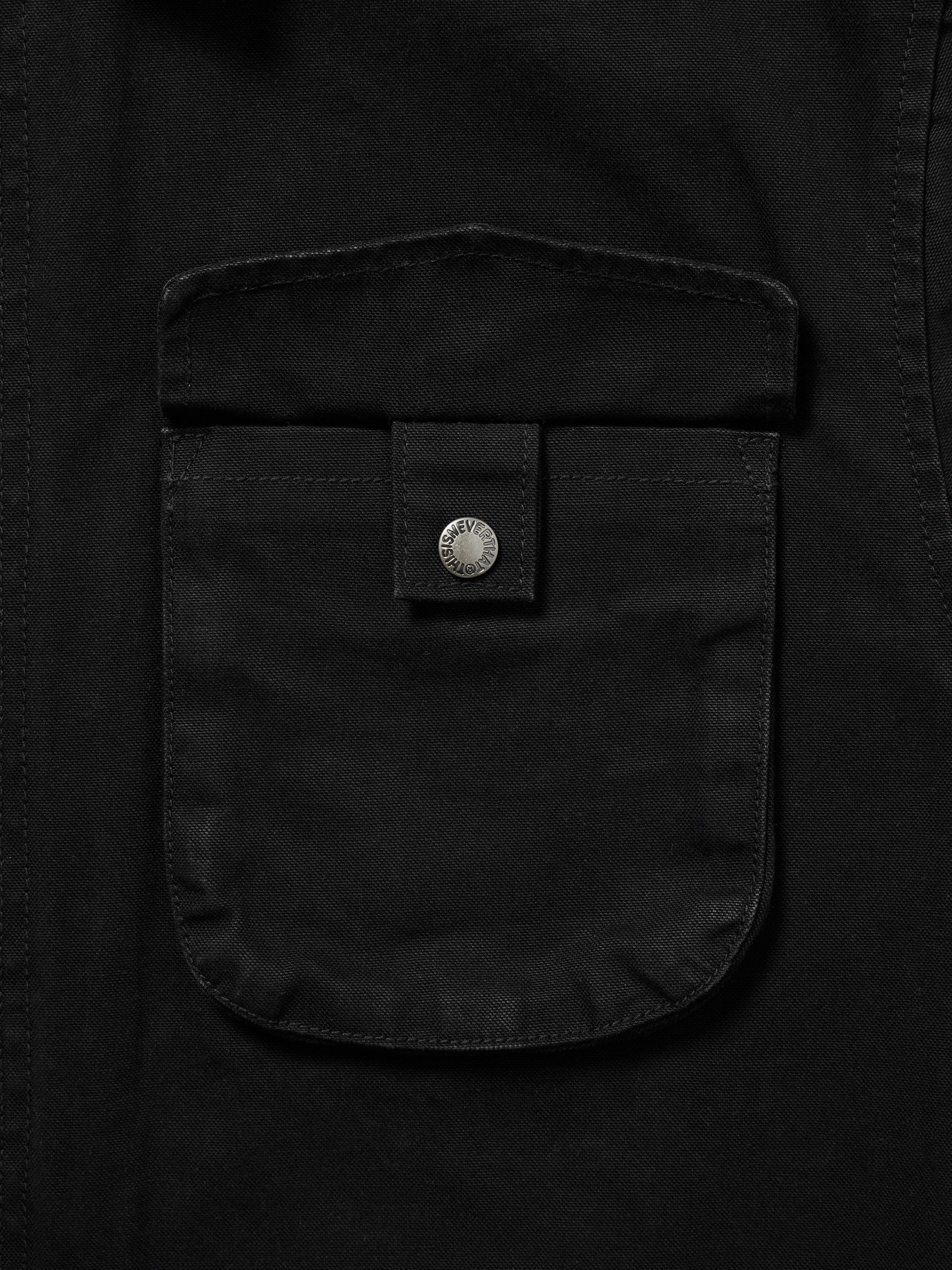 THISISNEVERTHAT - WASHED ZIP SHIRT - BLACK