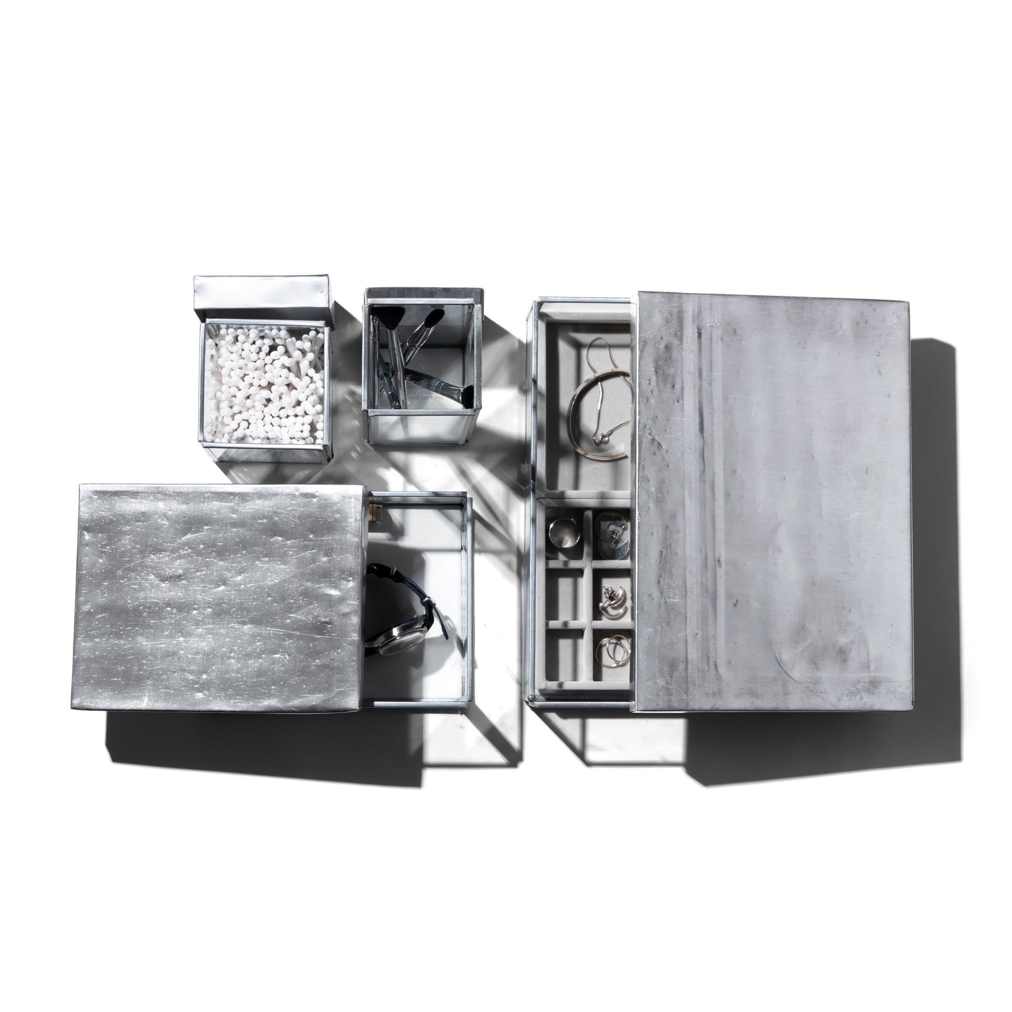 PUEBCO GLASS BOX WITH RECYCLE STEEL LID / Jewelry Single