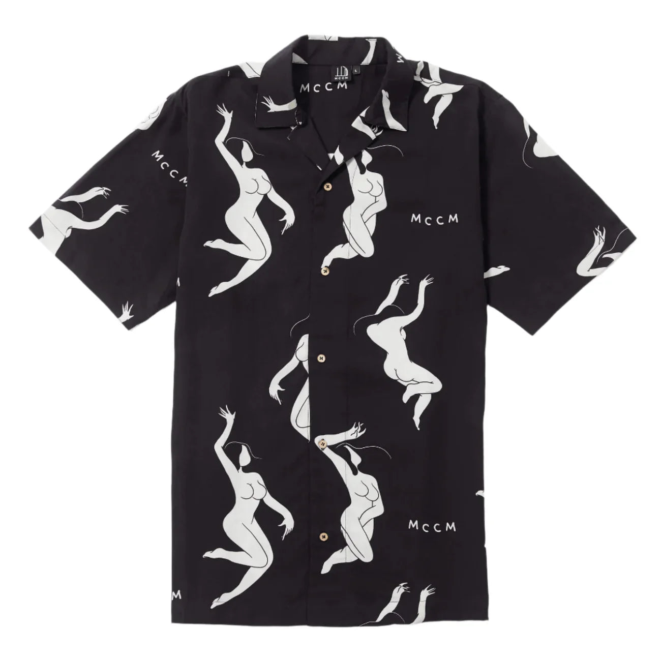 THE DUDES LADIES BLACK HAWAIIAN SHIRT - MULTICOLOR