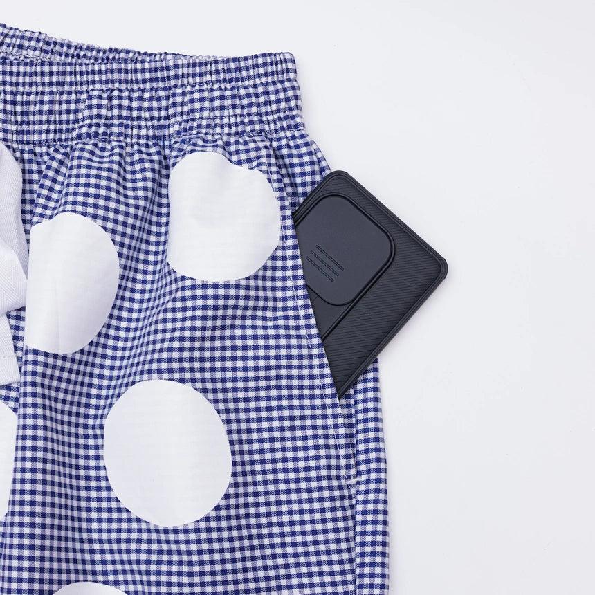 BLACK CACTUS BS253 SHORT PANTS D BLUE FLOWER & DOT